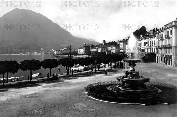 europe, suisse, lugano, vue, 1910 1920