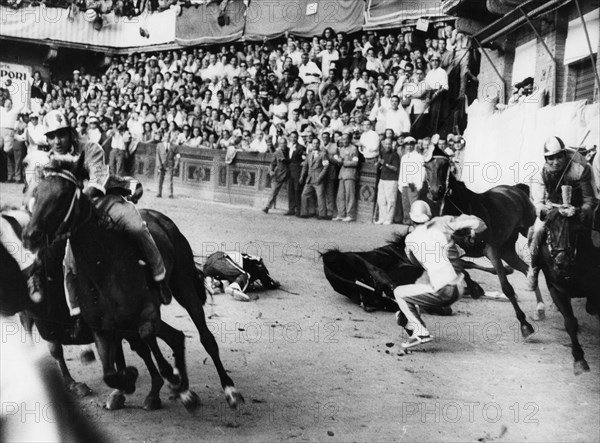 europa, italie, toscane, sienne, palio, 1965