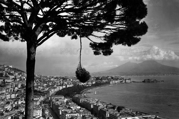 campanie, naples, vue du golfe, 1947