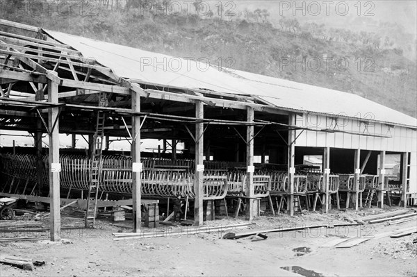 campanie, castellamare di stabia, chantier naval de bateaux à moteur, 1917