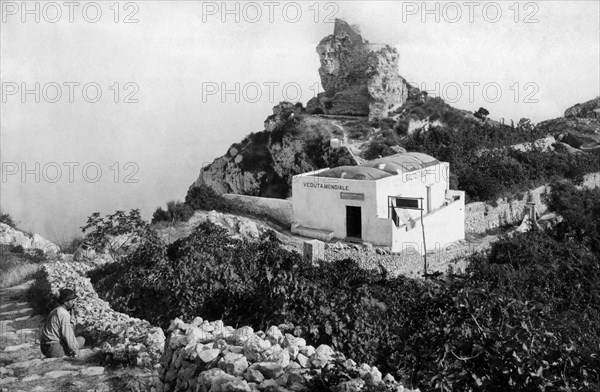 italie, campanie, île de capri, le saut de tiberio, 1910 1920