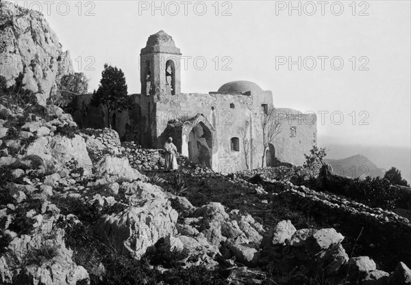 italie, campanie, île de capri, anacapri, l'église de santa maria cetrella, 1930 1940