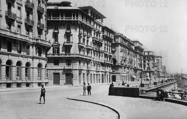 italie, campanie, naples, front de mer, 1910