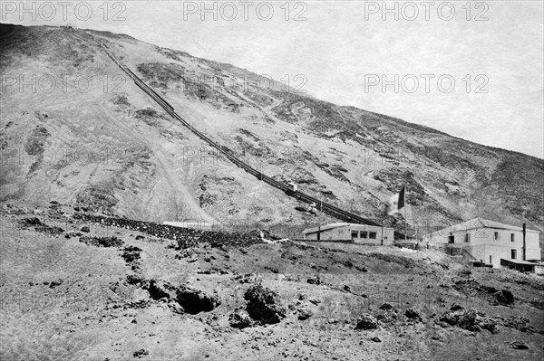 italie, campanie, naples, le funiculaire du vesuvius, 1920 1930