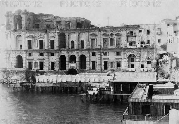 italie, campanie, naples, quartier de posillipo, palais de donna anna carafa, 1910