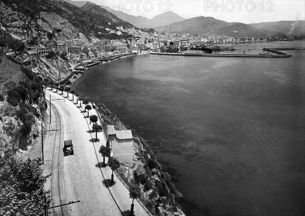 italy, campania, street from pompei to salerno,1940