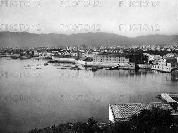 italie, sicile, palerme, panorama depuis la villa bonville, 1910 1920