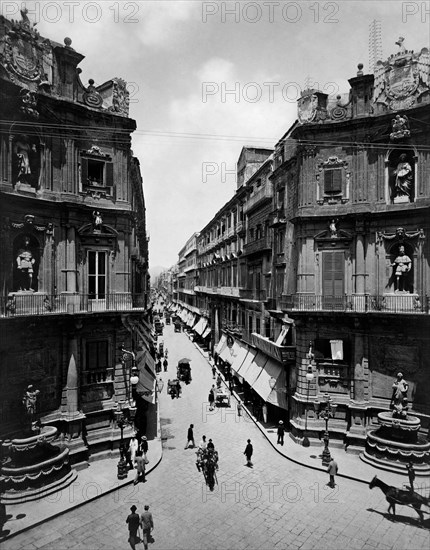 italie, sicile, palerme, les quatre cantons et via maqueda, 1910 1920