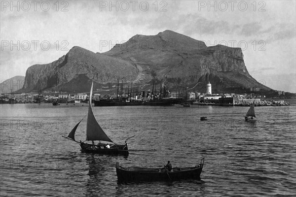 italie, sicile, palerme, monte pellegrino, 1910 1920