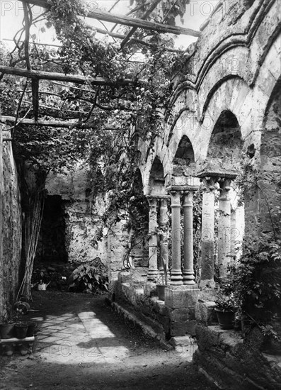 italie, sicile, palerme, le cloître de l'église de san giovanni degli eremiti, 1910 1920