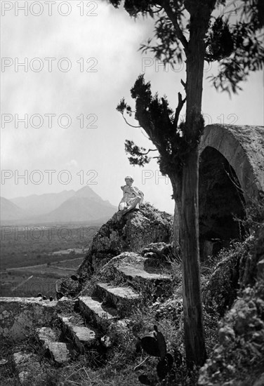 europe, italie, sicile, bagheria, vue de la villa valguarnera, 1920 1930