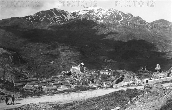 europe, italie, sicile, palerme, petralia sottana, panorama, 1910 1920