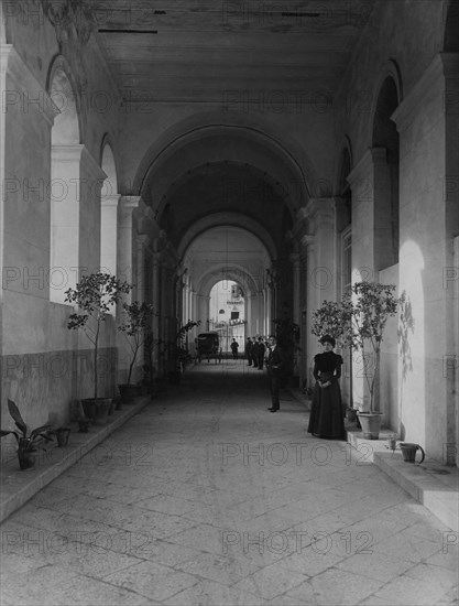 italie, sicile, termini imerese, le landrone du grand hotel des thermes, 1910 1920