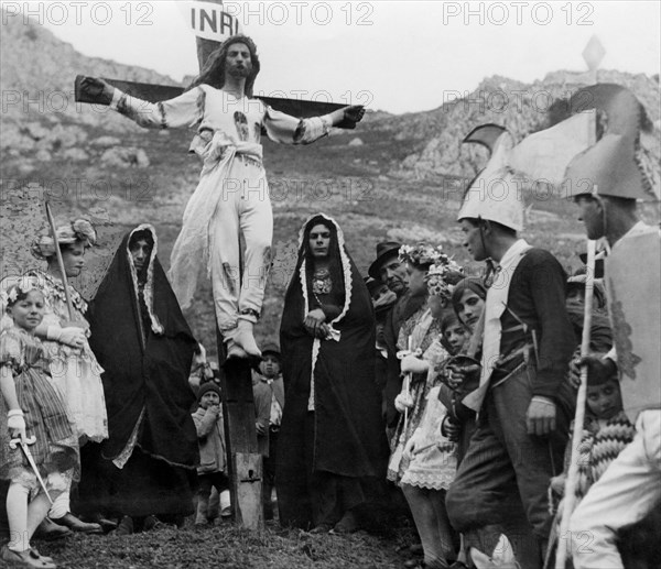 europe, italie, calabre, tiriolo, commémoration religieuse, années 1920