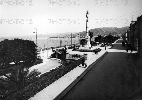 europa, italie, calabre, reggio calabre, vue du front de mer, 1920 1930