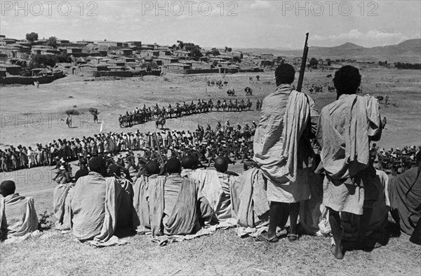 afrique, éthiopie, macallè, entrée des troupes italiennes, 1920