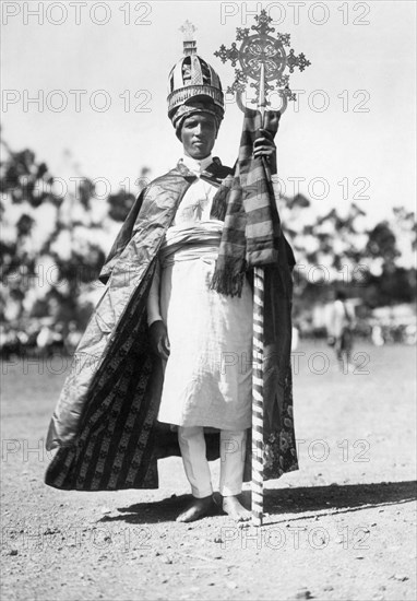 afrique, éthiopie, homme religieux éthiopien, 1910 1920