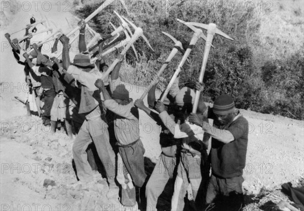 afrique, afrique du sud, construction de la route des jardins, 1920 1930