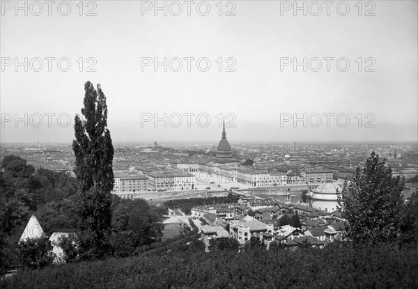 europe, italie, turin, panorama, 1920 1930