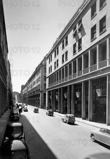 europe, italie, piedmont, turin, la via roma, 1957