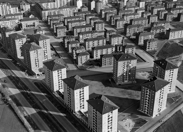 europe, italie, piémont, turin, fiat social works, quartier des employés, 1963