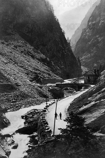 europe, italie, piémont, le col du sempione, 1920 1930