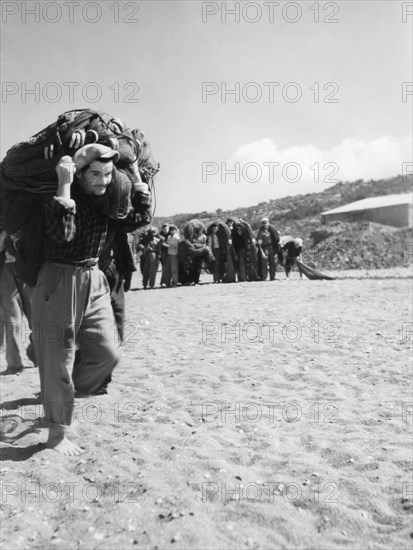 europe, italie, calabre, diamant, pêcheurs, 1955