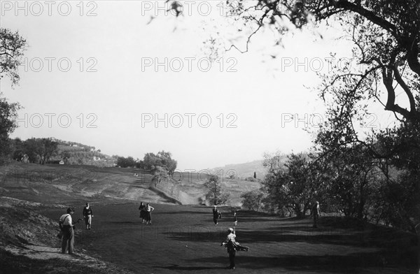 europe, italie, ligurie, san remo, golfeurs, 1920 1930