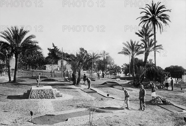 europe, italie, ligurie, san remo, golfeurs, 1920 1930