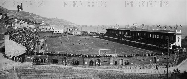 europe, italie, ligurie, san remo, inauguration du stade, 1932