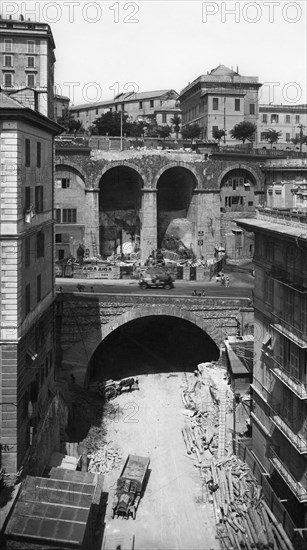 europa, italia, liguria, genova, lavori di costruzione della galleria, 1940