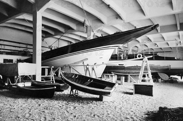 europe, italie, ligurie, genes, depot de yachts, 1930 1940