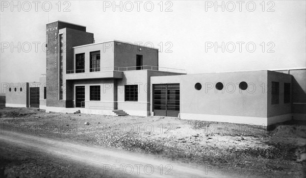 europe, italie, abruzzes, giulianova, le bâtiment du marché aux poissons, 1930