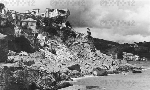 la ligure bombardée par les Allemands, ligurie, italie 1945