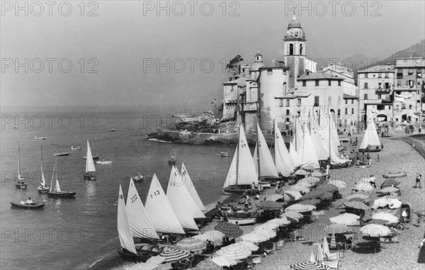 camogli, punta chiappa, ligurie, italie 1920 1930