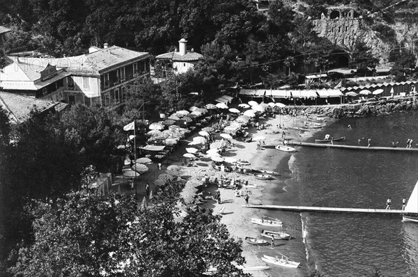 paraggi, santa margherita ligure, ligurie, italie 1950