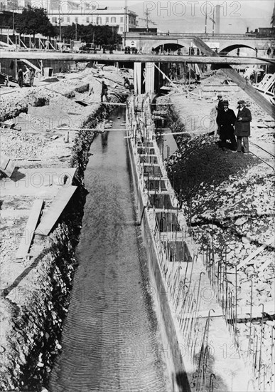 torrent bisagno, genoa, liguria, italie 1930