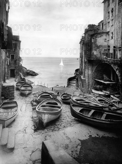 riomaggiore, ligurie, italie 1950