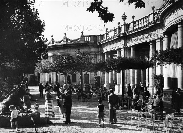 jardin, station thermale tettuccio, montecatini terme, toscane, italie, 1965