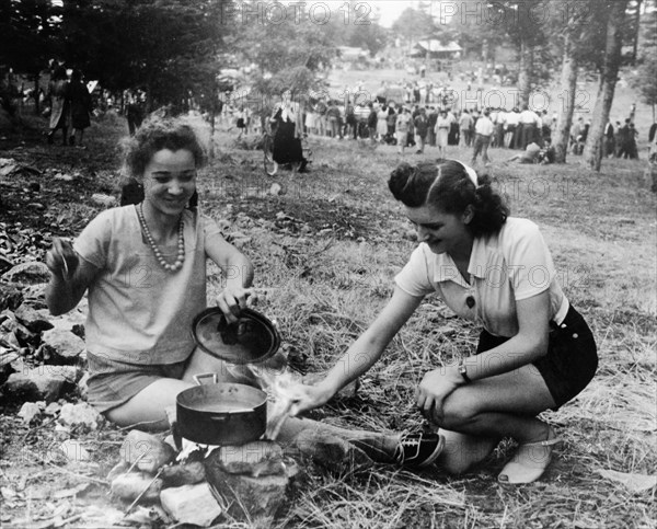 personnes, fête annuelle, macchia antonini, toscane, italie, 1953