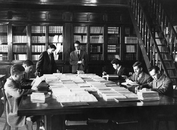 scuola normale superiore di pisa, library, tuscany, italy, 1958