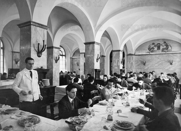 École normale supérieure de Pise, cantine, toscane, italie, 1958