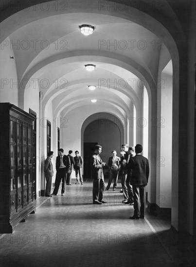 École normale supérieure de Pise, aisle, toscane, italie, 1958