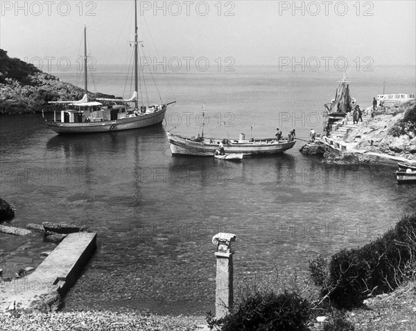 cala maestra, île de giannutri, toscane, italie, 1968