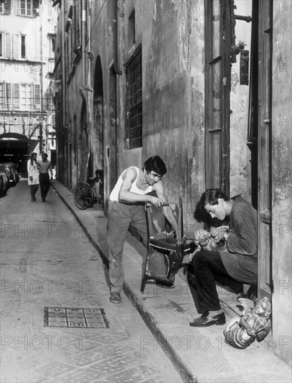 artisanat, florence, toscane, italie, 1969