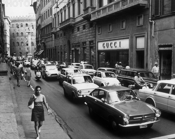 via tornabuoni, florence, toscane, italie, 1969