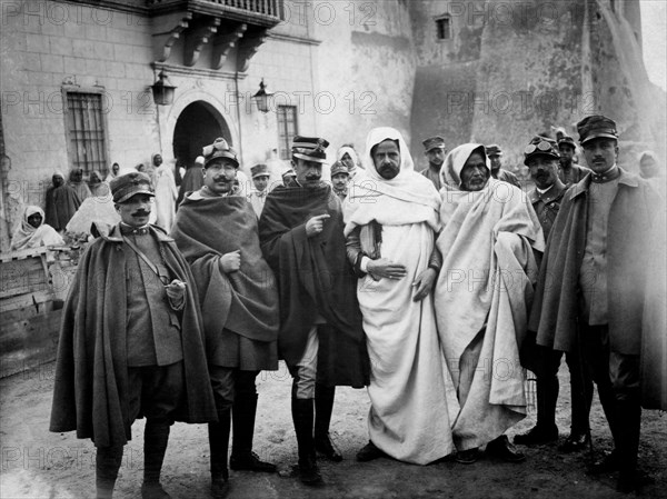 afrique, libye, portrait d'officiers militaires, 1920 1930