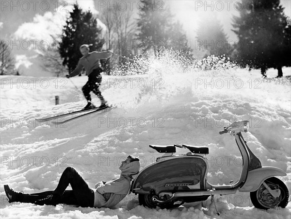 italia, sulla neve con la lambretta, 1960 1970