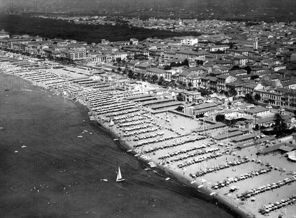 viareggio, toscane, italie, 1955