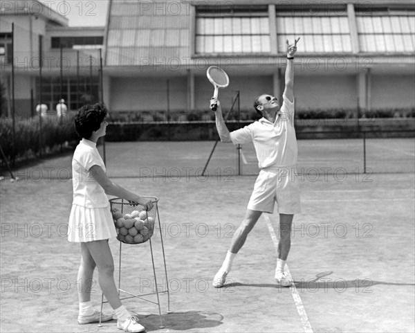 sports, leçon de tennis, 1957